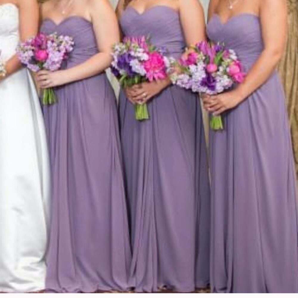 Bill Levkoff Purple bridesmaids prom long dress